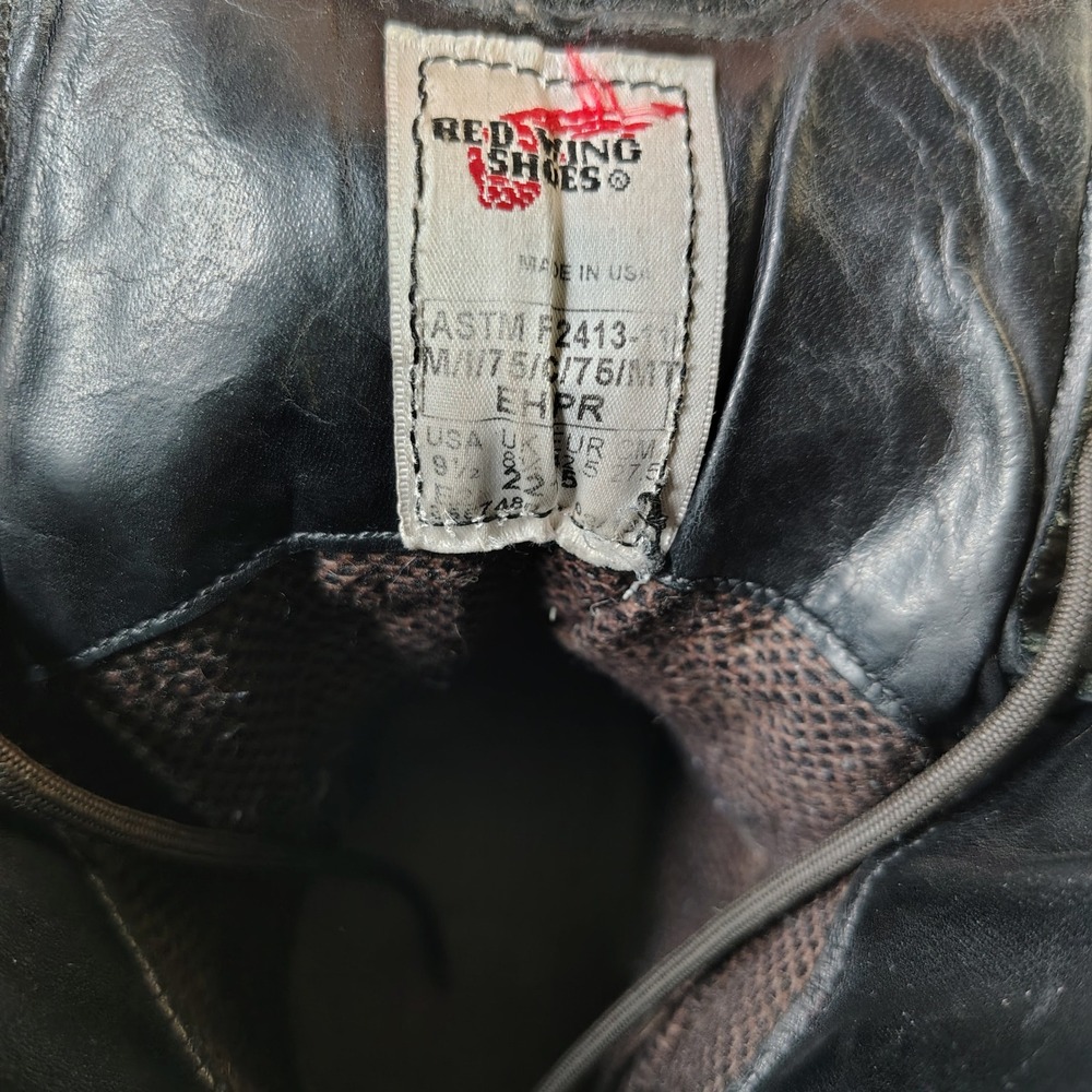 Red Wing Mens Logger Boots 9.5 EE Black Leather Gore-Tex Steel Toe Work 4420 - Picture 11 of 14
